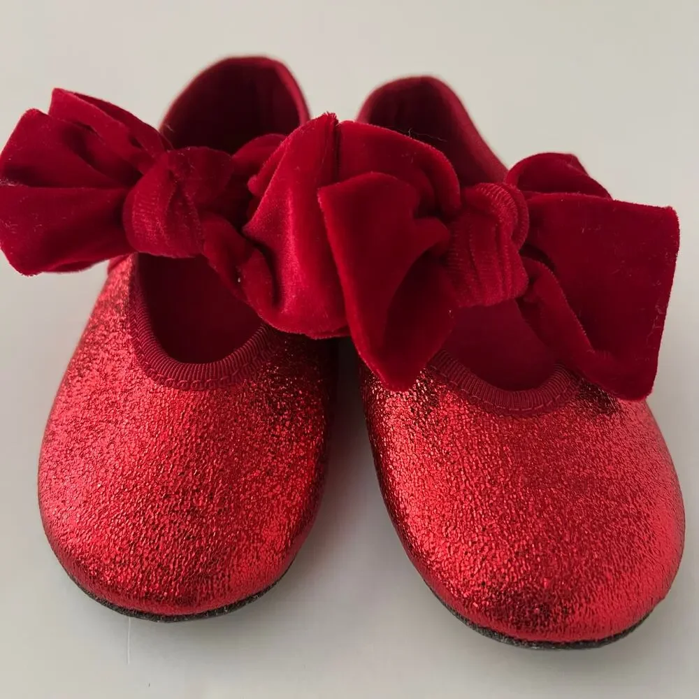 H&M red sparkly flats